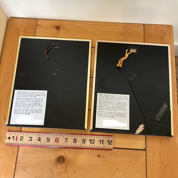 Prairie Grain Elevator & Barn Wheat Weaving Framed 2 Folk Art Alberta Canada - Picture 4 of 7